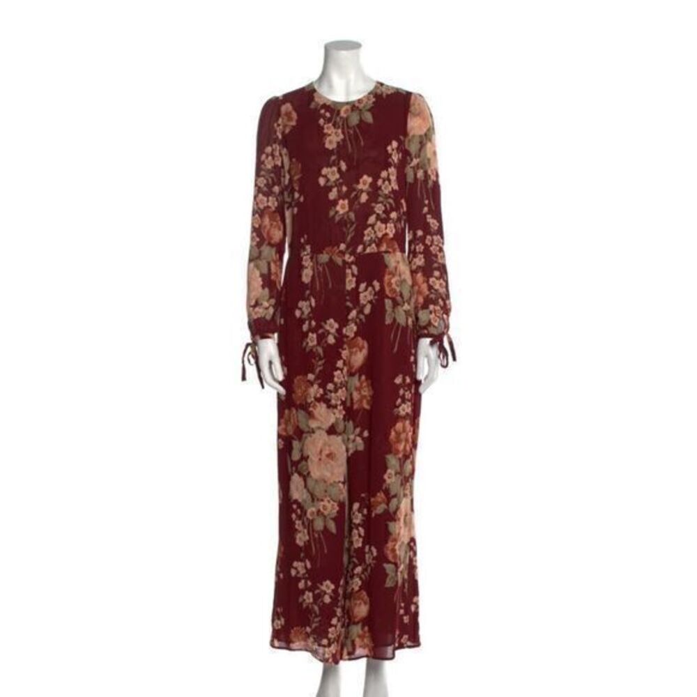 Reformation floral print scoop neck jumpsuit
